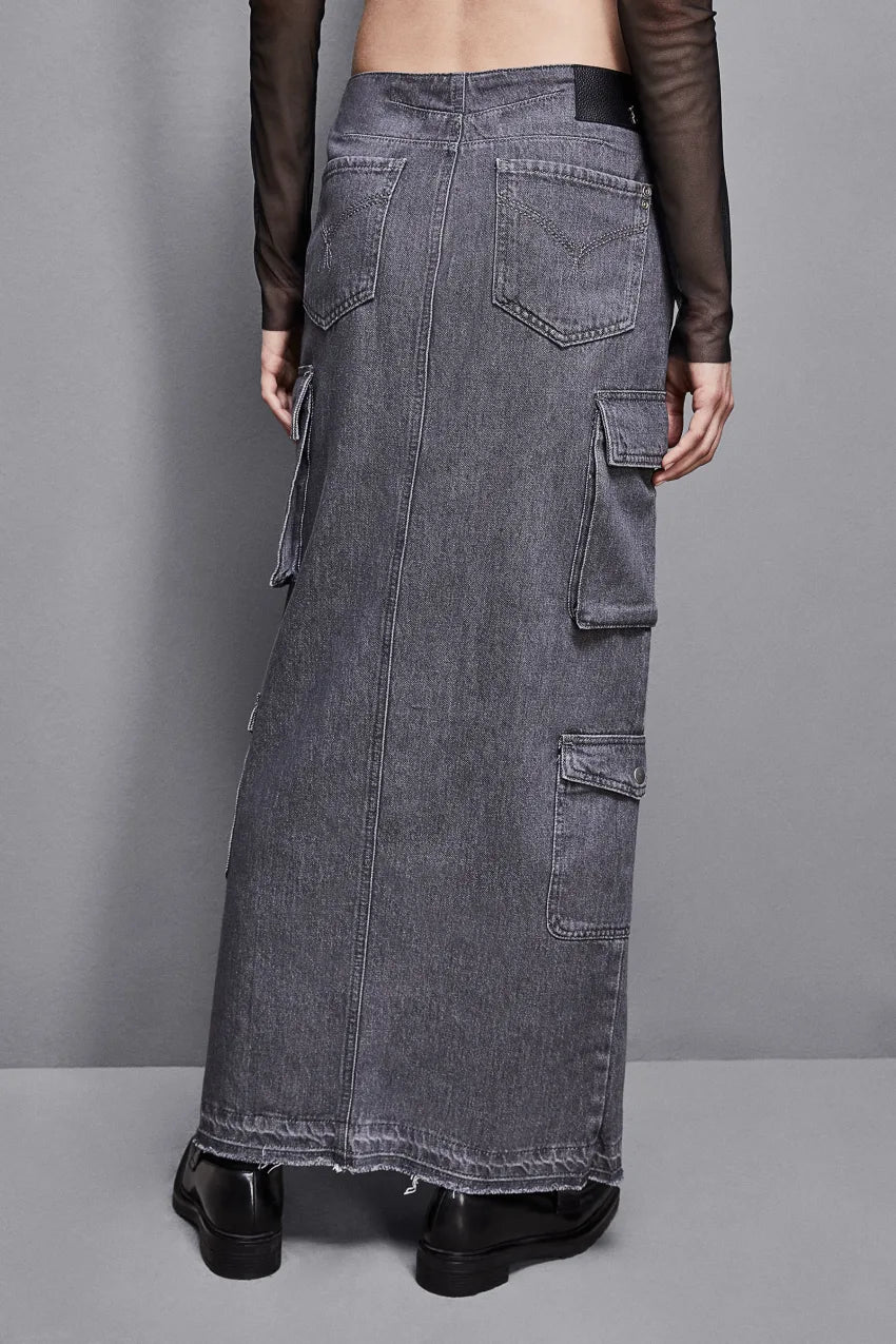 Gonna lunga in jeans grigio MarinaC